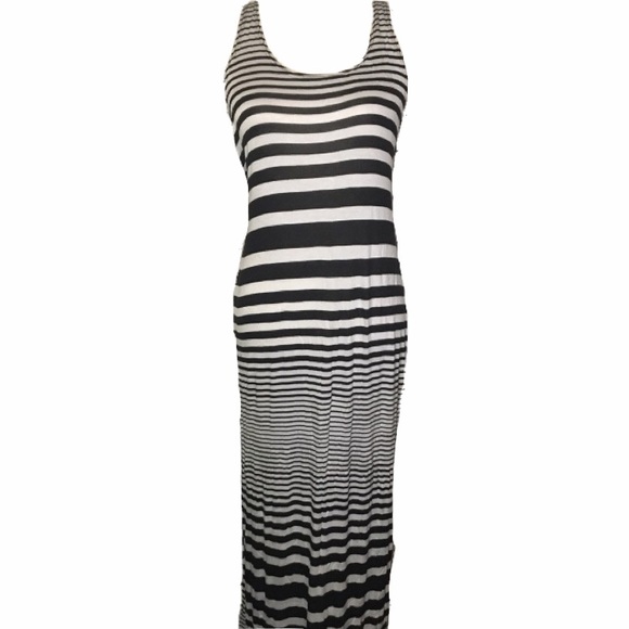 Maxi Dress Black White Stripes - Picture 1 of 4